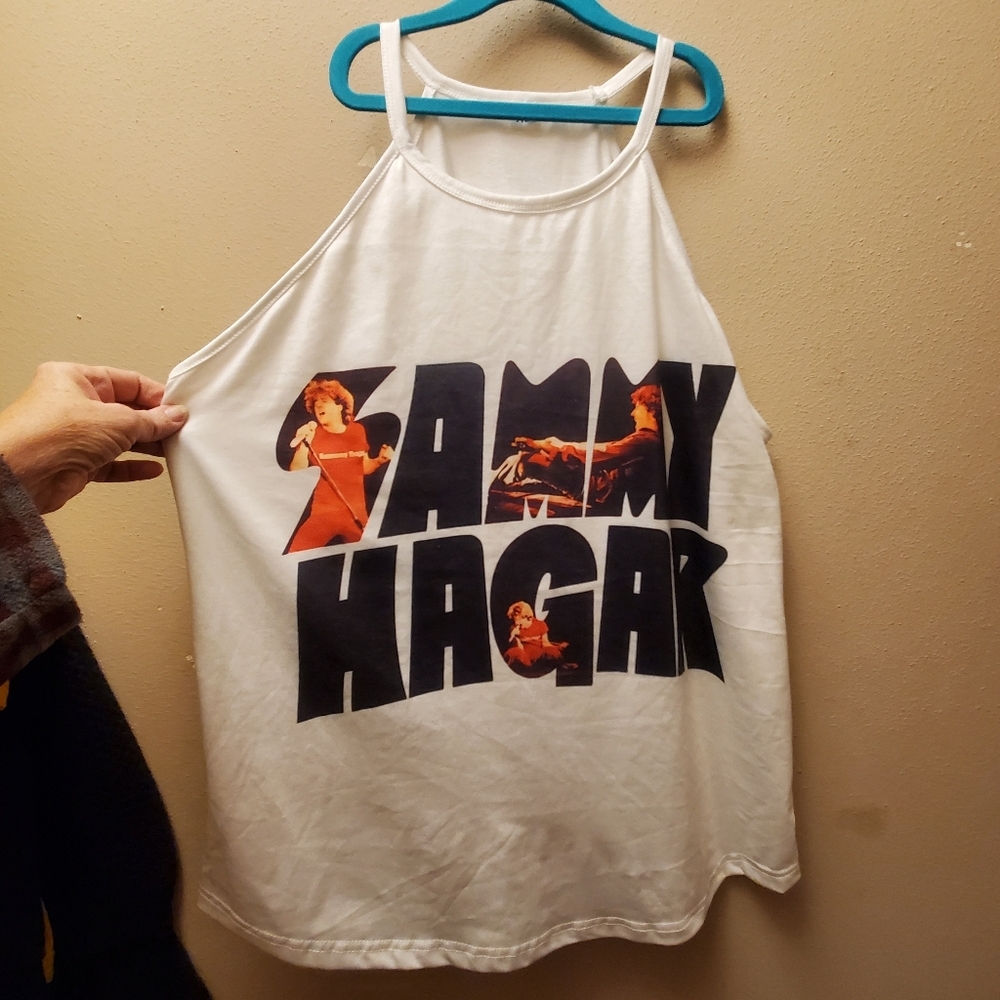 Womens size Xlarge  White top similar to a tank top Sammy Hager on the front.